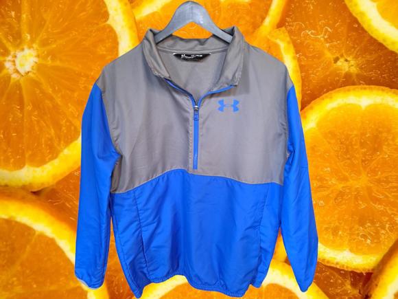 Youth Under Armour Gray and Blue 1/4 Zip‎ Jacket Size YXL - Picture 1 of 6